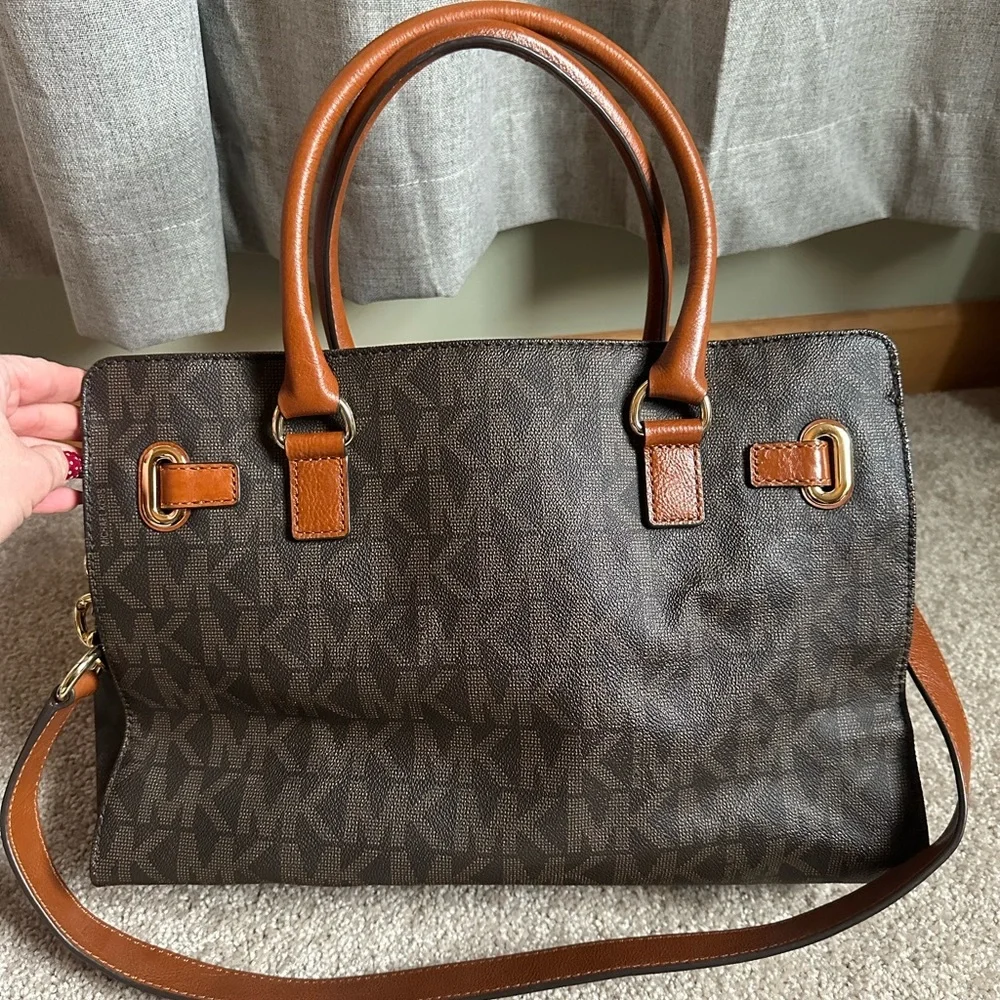 Michael Kors Brown Monogram Handbag - Picture 2 of 4
